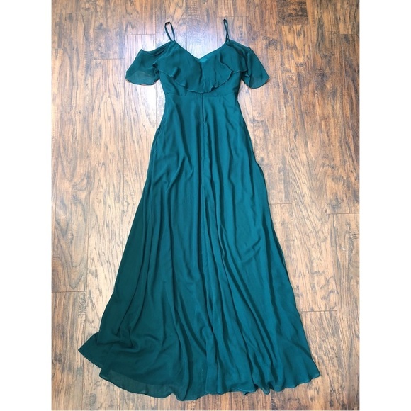 Birdy Grey • Jane Convertible Chiffon Dress bridesmaid formal Emerald green gown - Picture 11 of 15